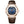 Charger l'image dans la galerie, montre Regalia quartz acier inoxydable avec boîtier doré et bracelet en cuir marron, affichage de la date.
