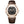 Charger l'image dans la galerie, montre Regalia quartz acier inoxydable sur bracelet en cuir marron avec cadran noir et affichage de la date
